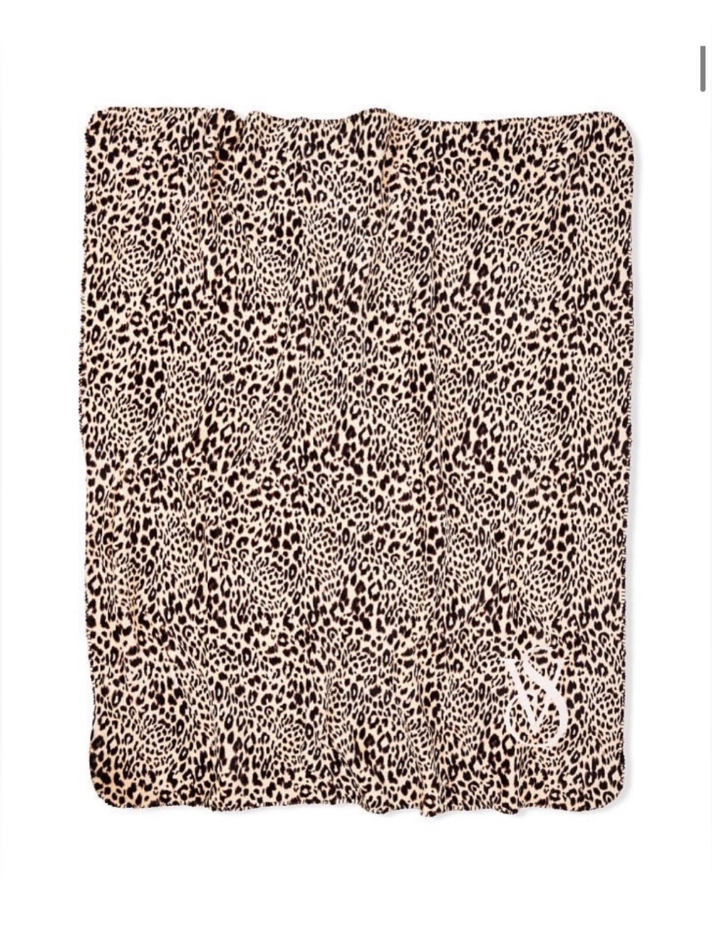 VICTORIA’S SECRET VS SHERPA FLEECE BLANKET THROW LEOPARD CHEETAH PRINT LOGO RARE